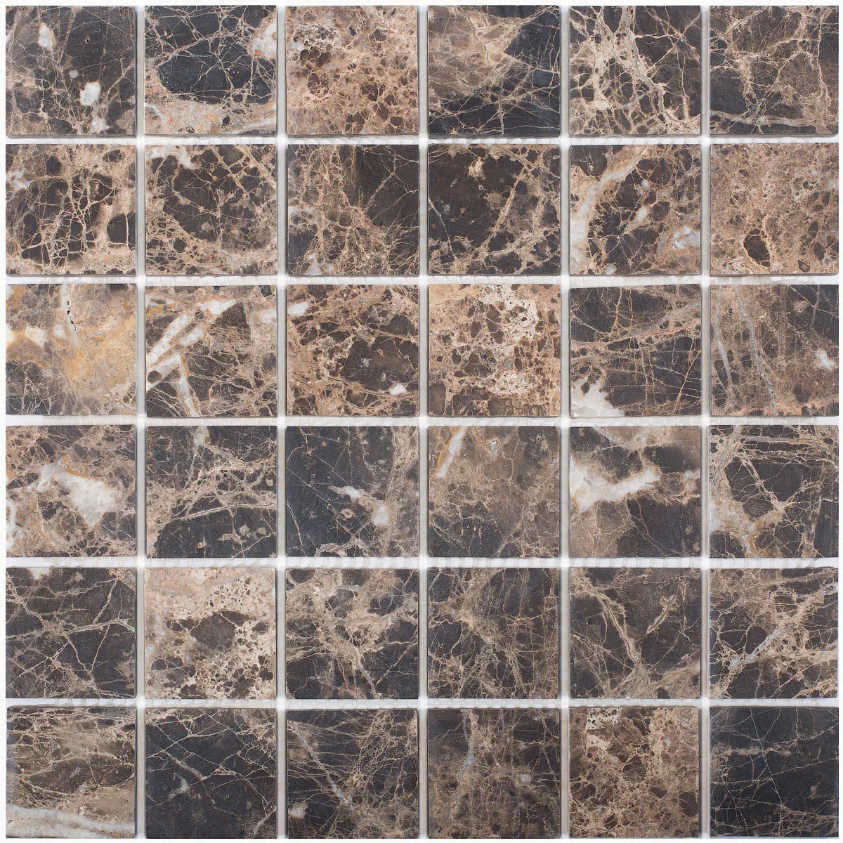 3d44c6c73e0f20928c4426c9584a0d86 Мозаика, нат. мрамор Classic DARK EMPERADOR MATT 48x48 — изображение 1