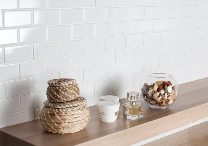 Керамическая мозаика Brick & Metro Brick White Glossy 45x95 — изображение 3
