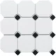 Керамическая мозаика Geometry Octagon big White/Black Matt