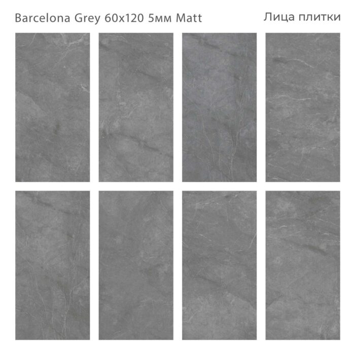 Керамогранит матовый Marbles BARCELONA GREY 60x120 5мм MATT — изображение 2