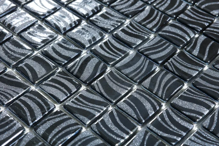 Стеклянная мозаика Glitter 7803 Glitter Black 25x25 — изображение 3