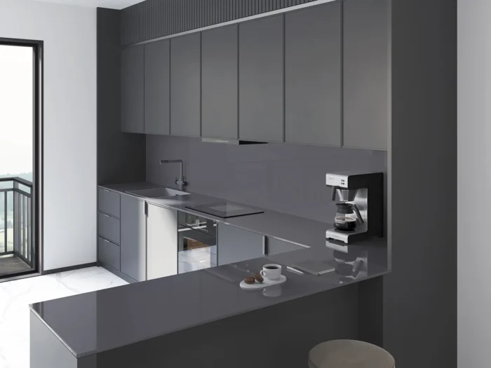 Керамический слэб Polished DARK GREY 2400x800x15мм — изображение 5