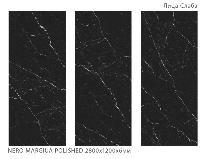 Керамический слэб Polished  ELITE NOIR POLISHED 2800х1200х6мм — изображение 2