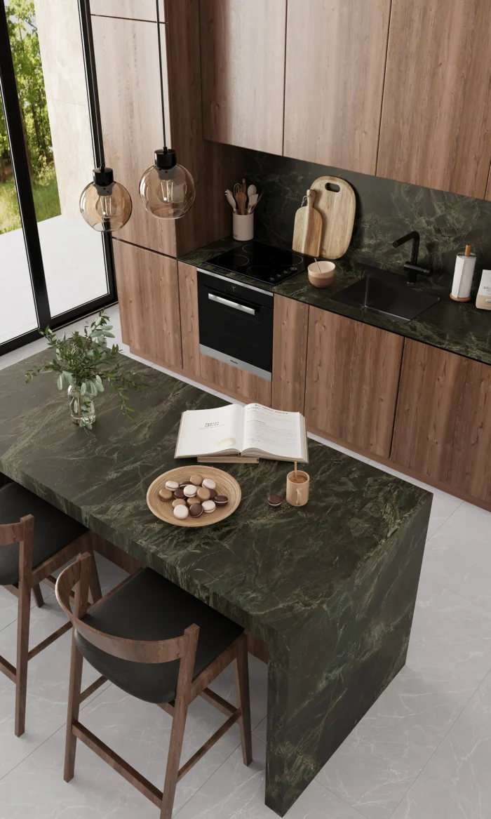 Керамический слэб   Matt ROYAL GREEN TEXTURE 800х3200х12мм — изображение 3
